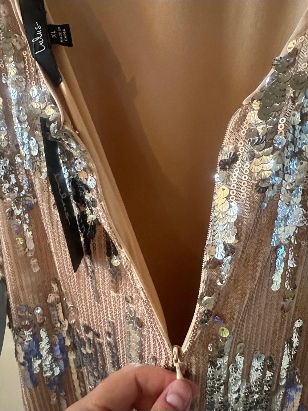 Lulu's Blush Sequin Slip Maxi Dress - Picture 7 of 7